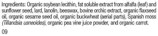 Rev 09 supplement facts for Chlorophyll Complex Ointment™, 0.6 oz (18 g).
