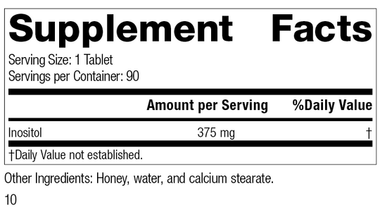 Inositol, 90 Tablets, Rev 10 Supplement Facts