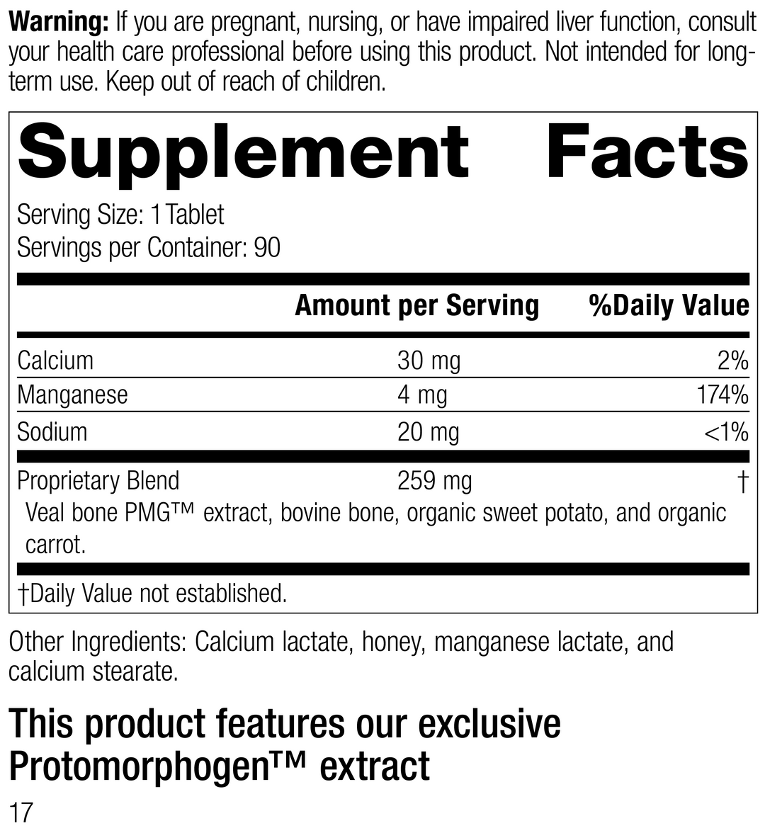 Ostrophin PMG®, 90 Tablets, Rev 17 Supplement Facts