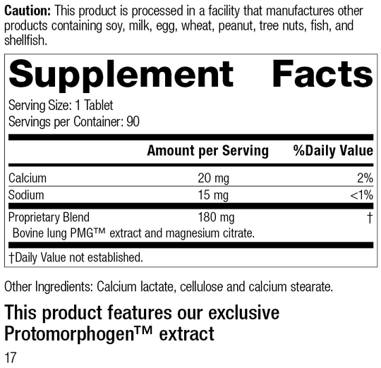 Pneumotrophin PMG®, Rev 16 Supplement Facts