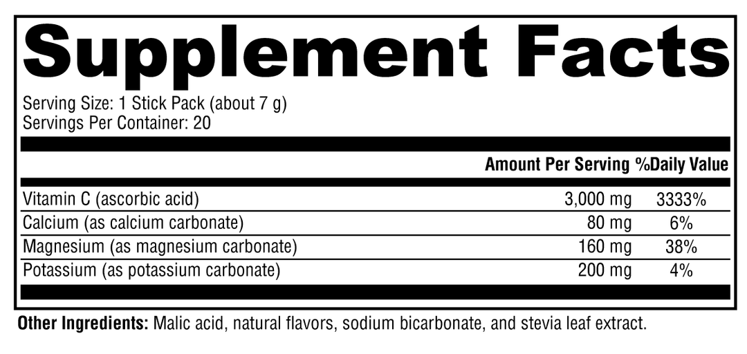 Buffered C Powder Fruit Punch 20 Servings
