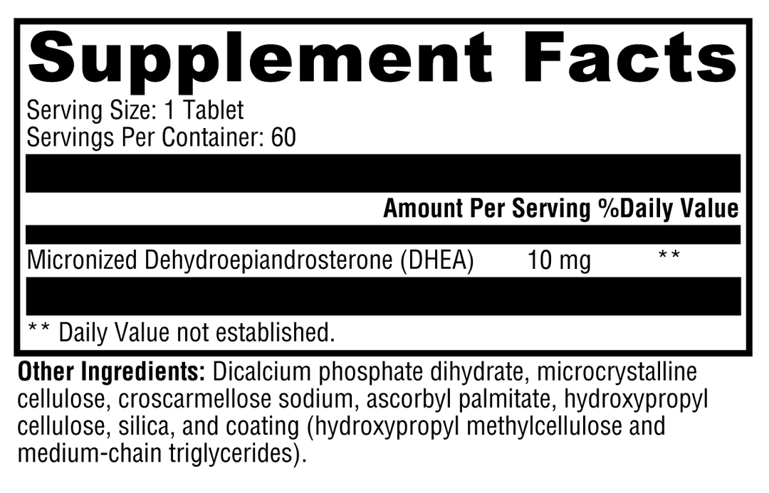 DHEA Micronized 10mg 60 Tablets