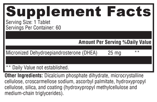 DHEA Micronized 25mg 60 Tablets