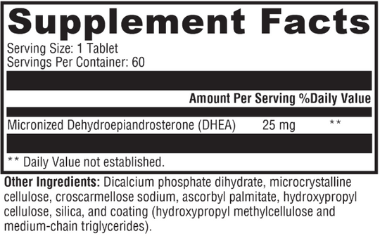 DHEA Micronized 25mg 60 Tablets