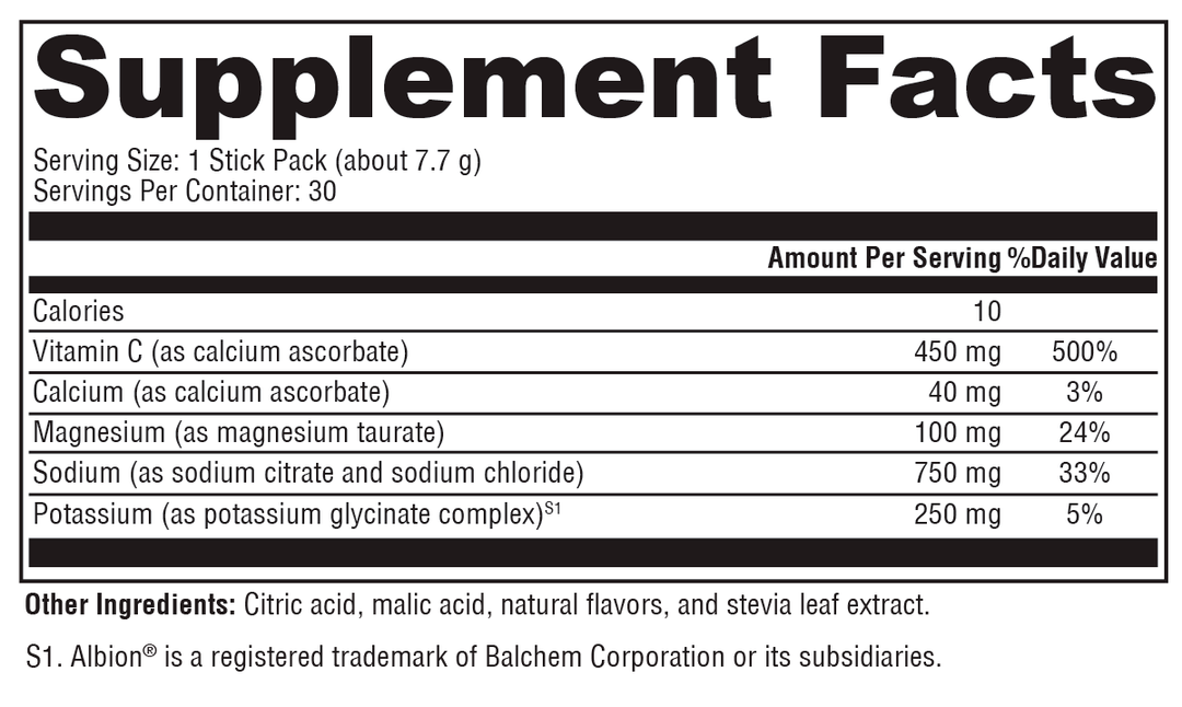 Electrolyte Sticks Lemon-Lime 30 Servings