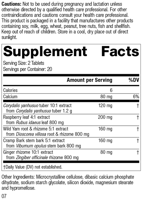 Cramplex, 40 Tablets, Rev 07 Supplement Facts